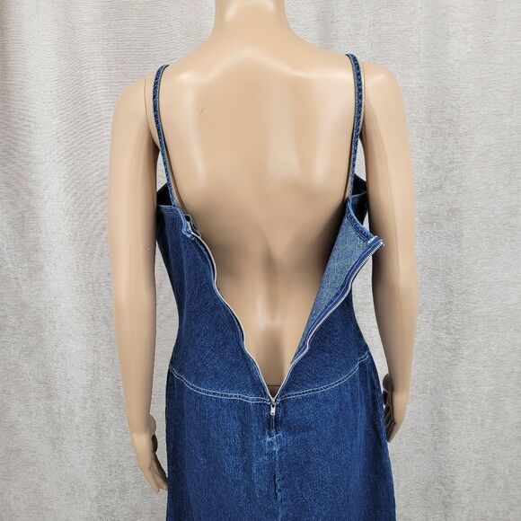 Faded Glory Y2K Denim Tank Midi Dress Women's Medium 8 / 10 Blue Jean - Picture 7 of 10